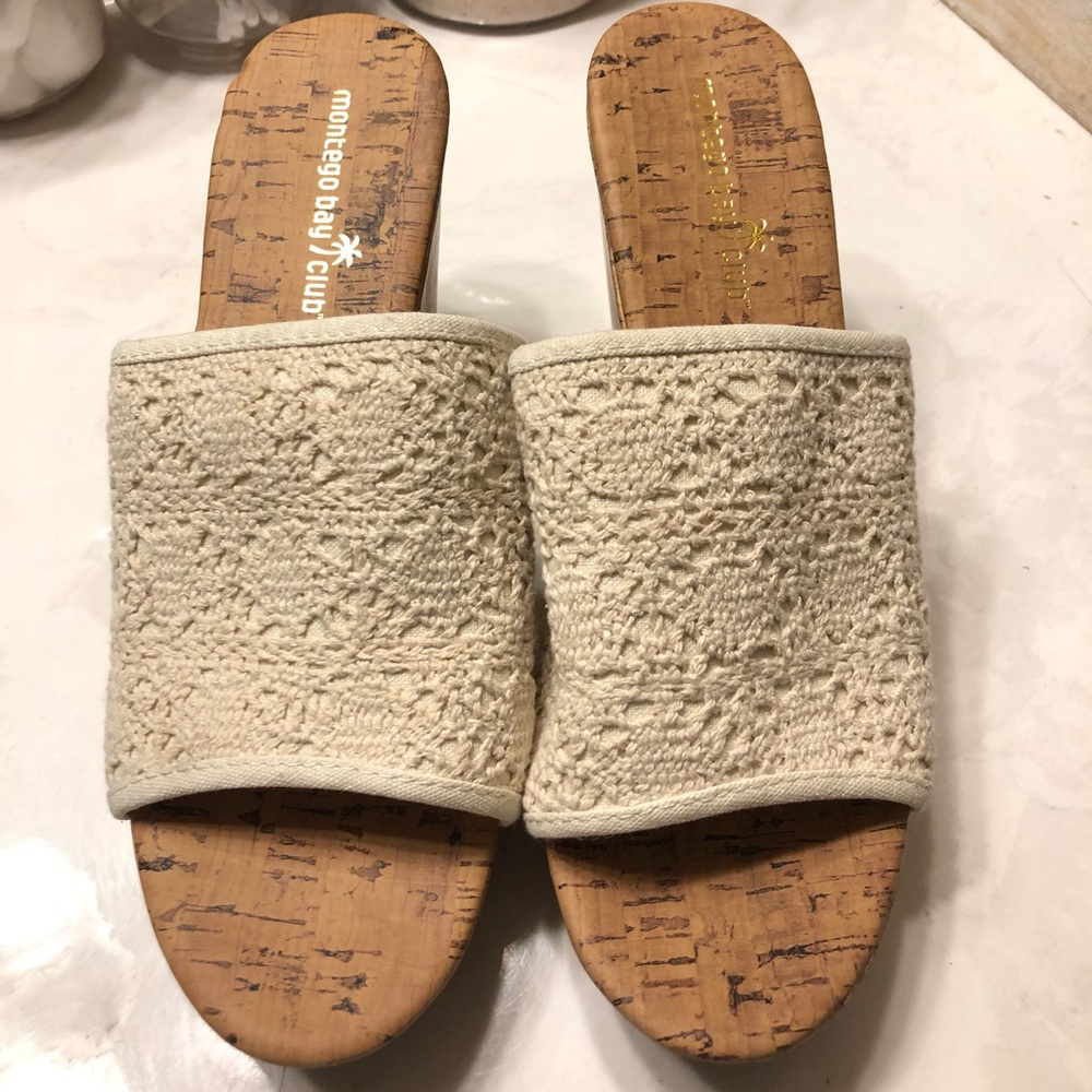 Cream Montego Bay Wedges Size 8